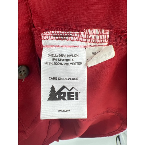 REI Men's red short sleeve button front shirt quick dry size large - Picture 6 of 6